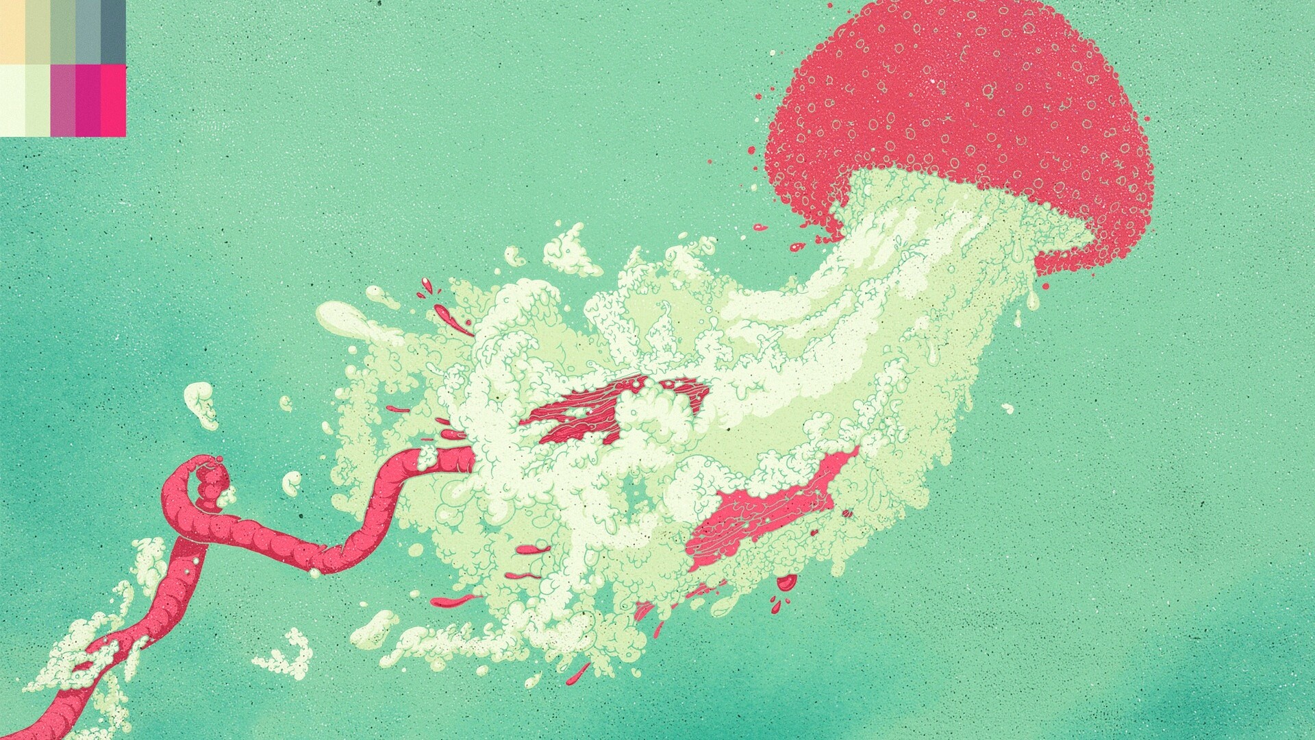 Розовая медуза обои