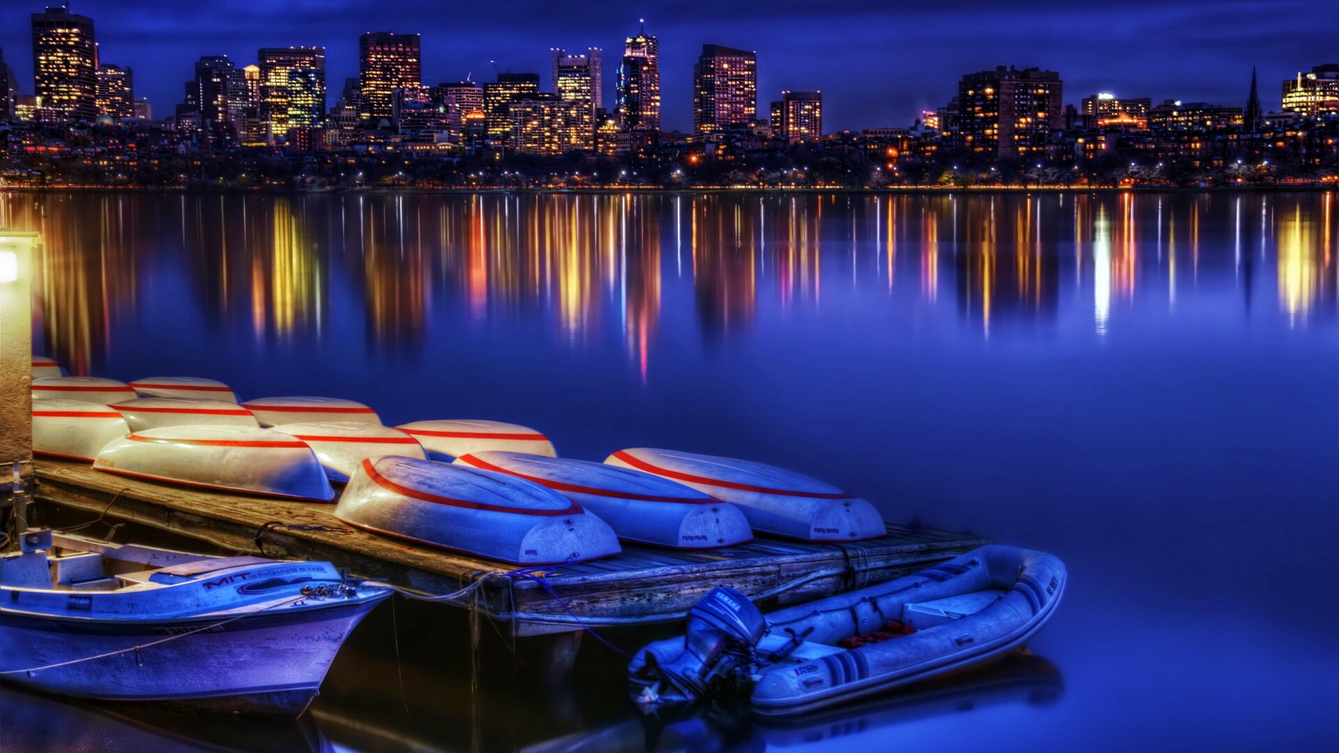 Ночной Бостон обои