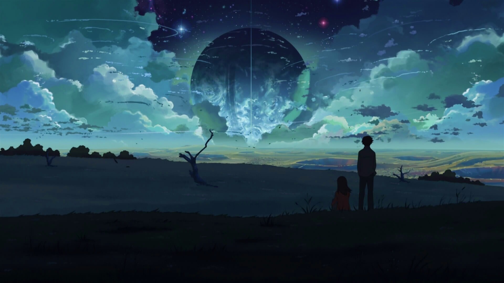 Кадр из творения Макото Синкая обои