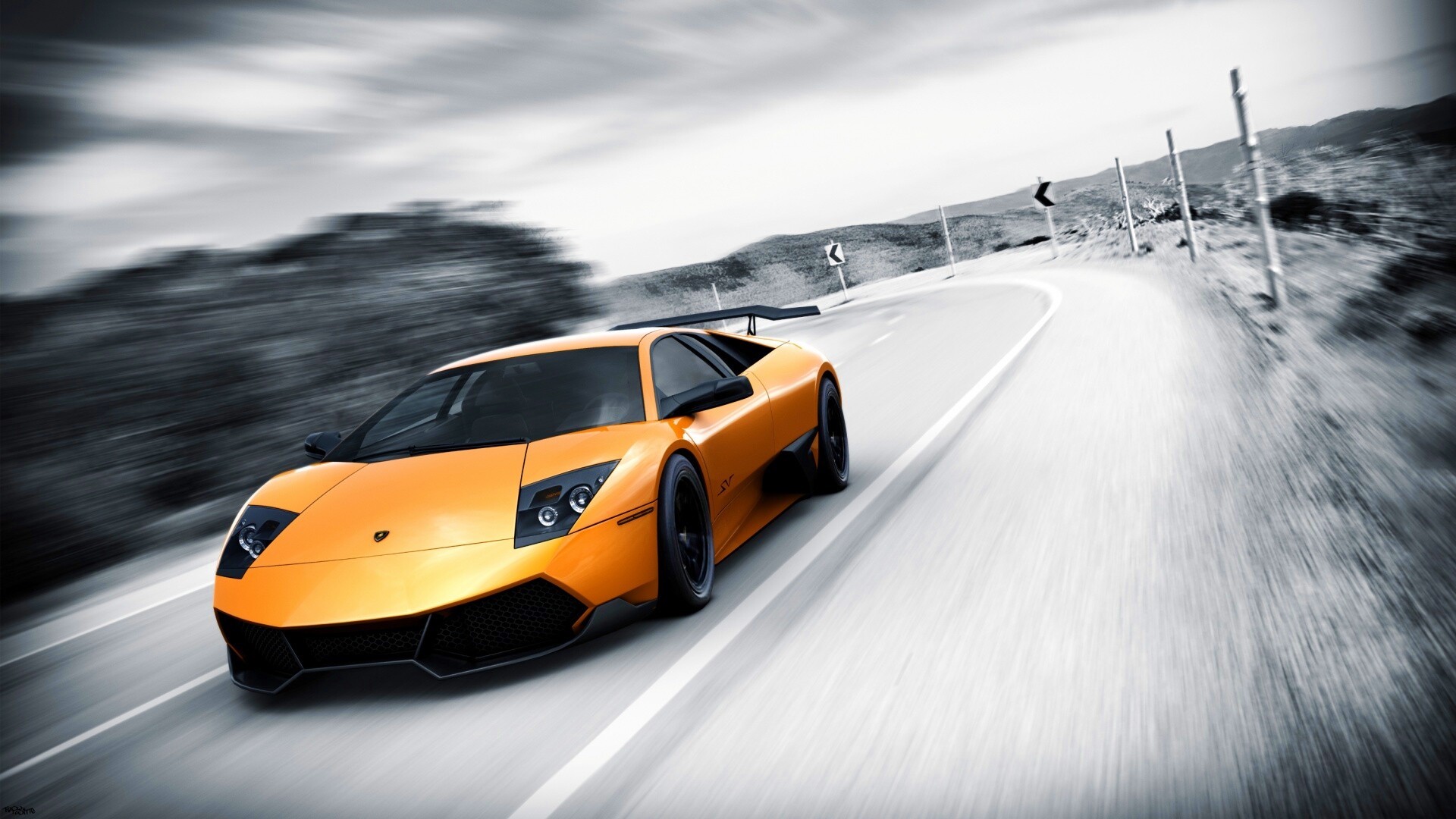 Желтая Ламборджини обои