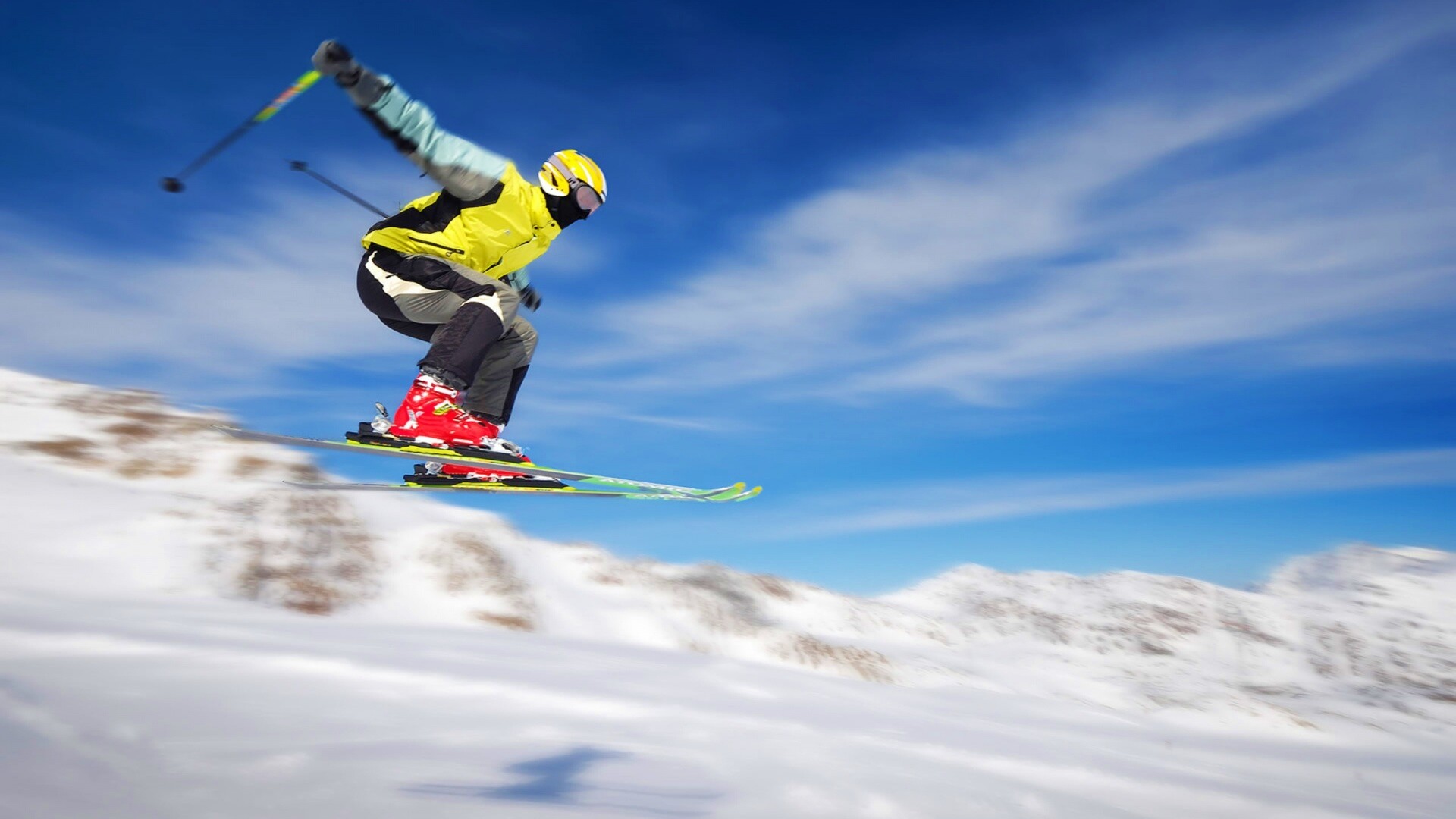 Лыжник в прыжке обои