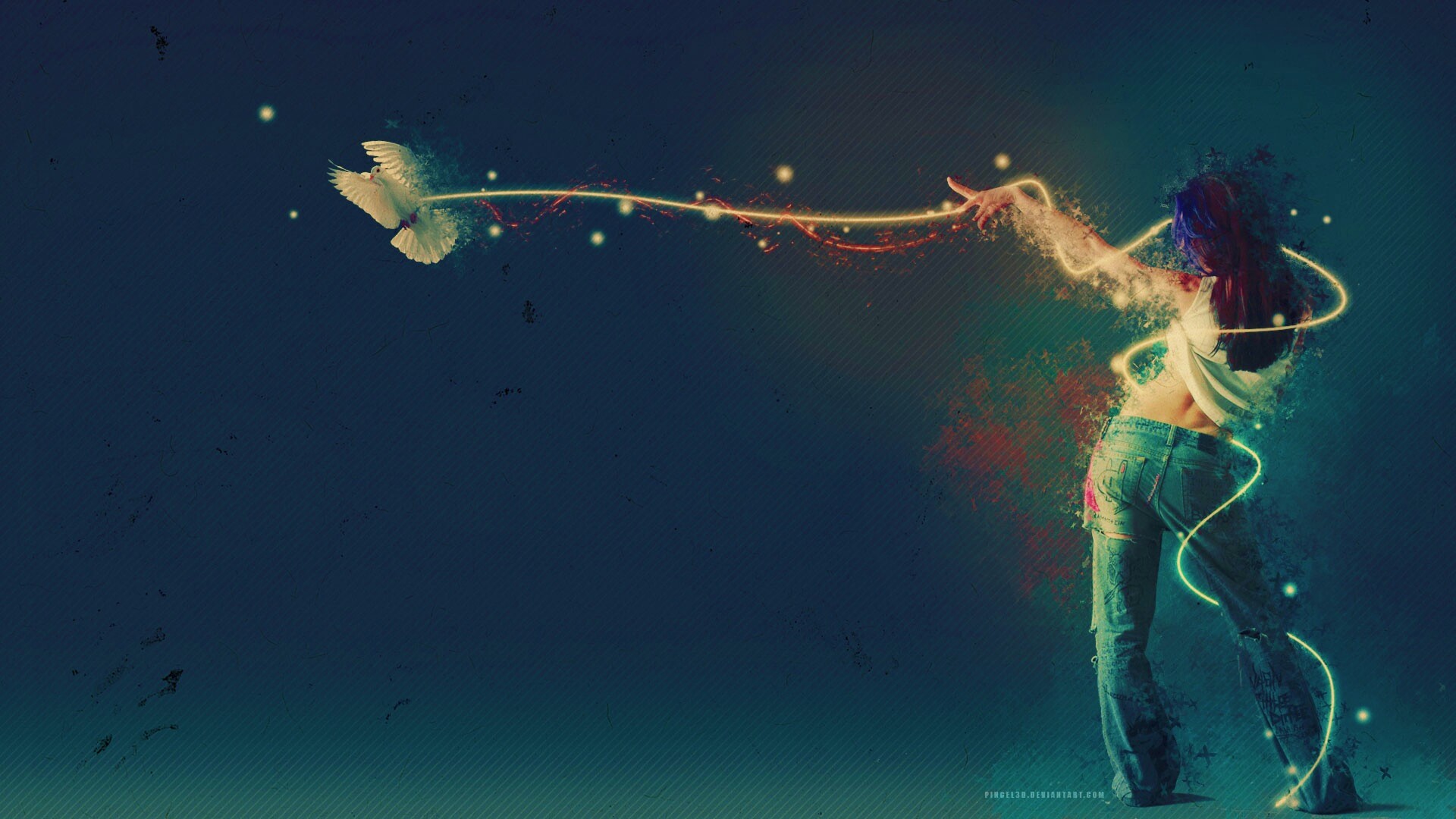 Девушка с бабочкой обои