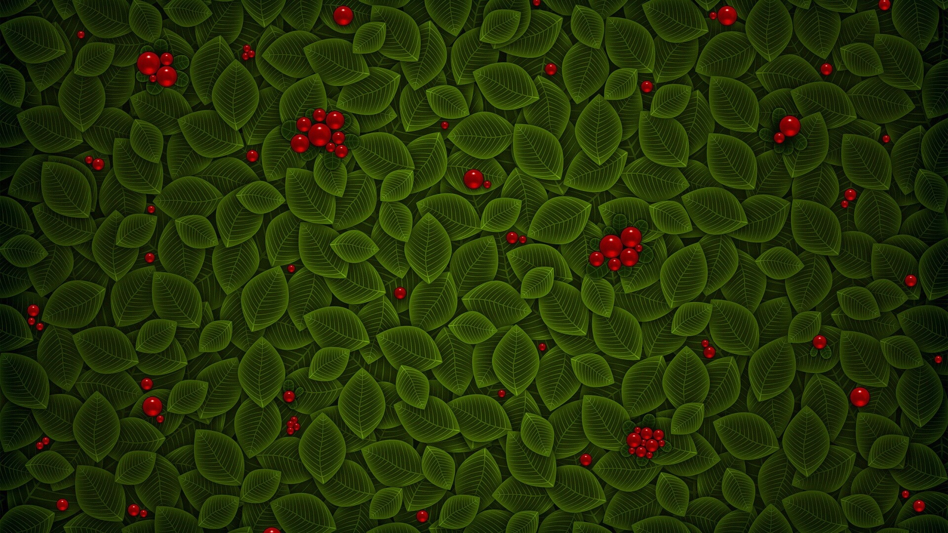Векторные листья с ягодами обои