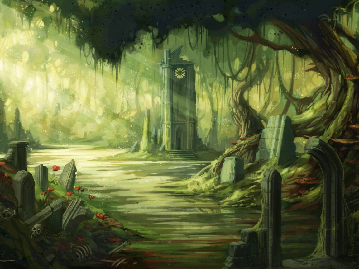 Руины эльфийского города обои