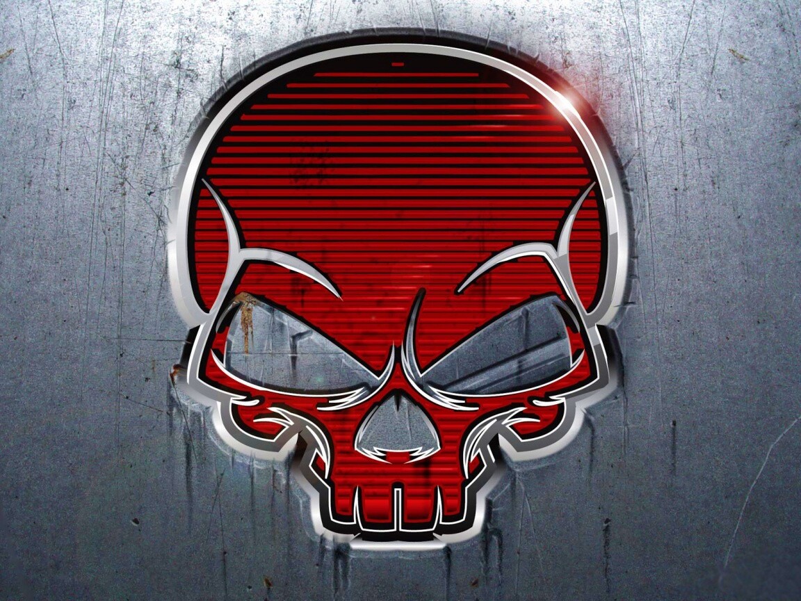 Красный череп лого обои