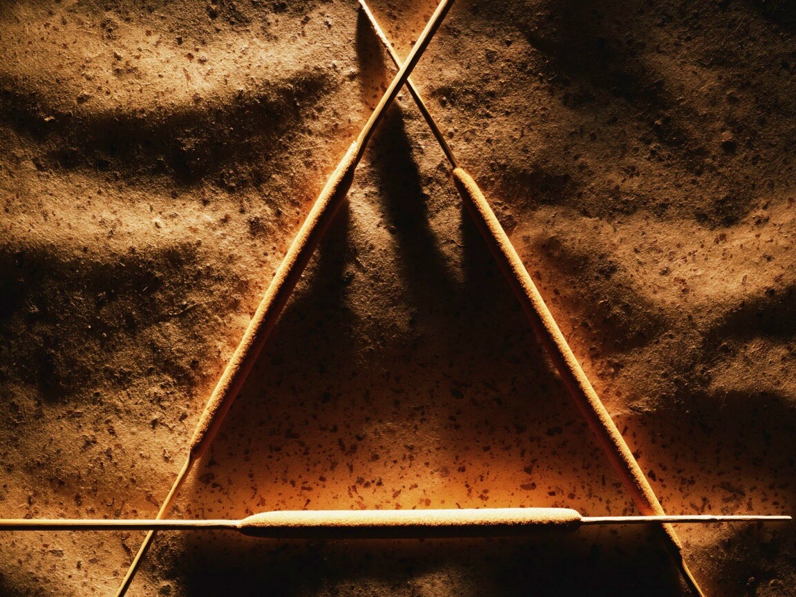 Треугольник из палочек обои