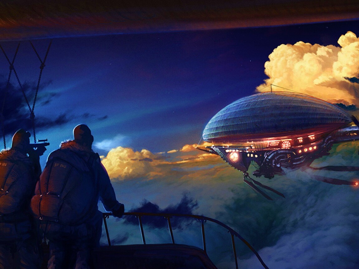 Инопланетный дирижабль обои