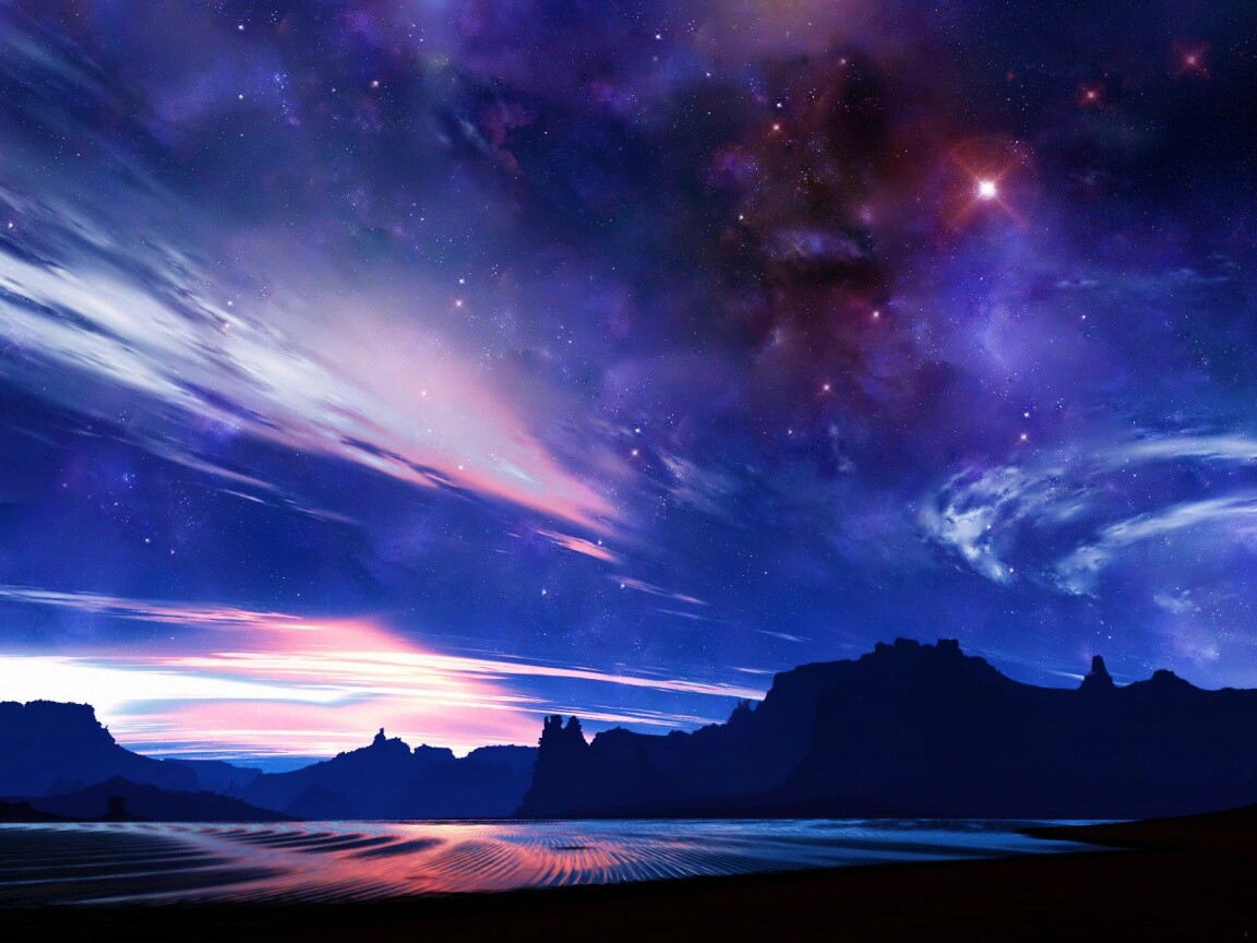 Ночное звездное небо обои