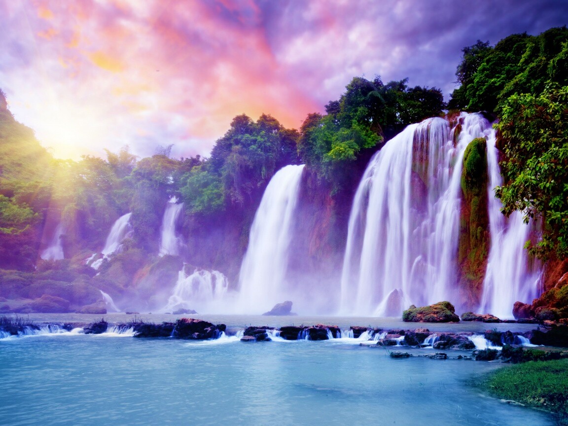 Водопады в джунглях обои