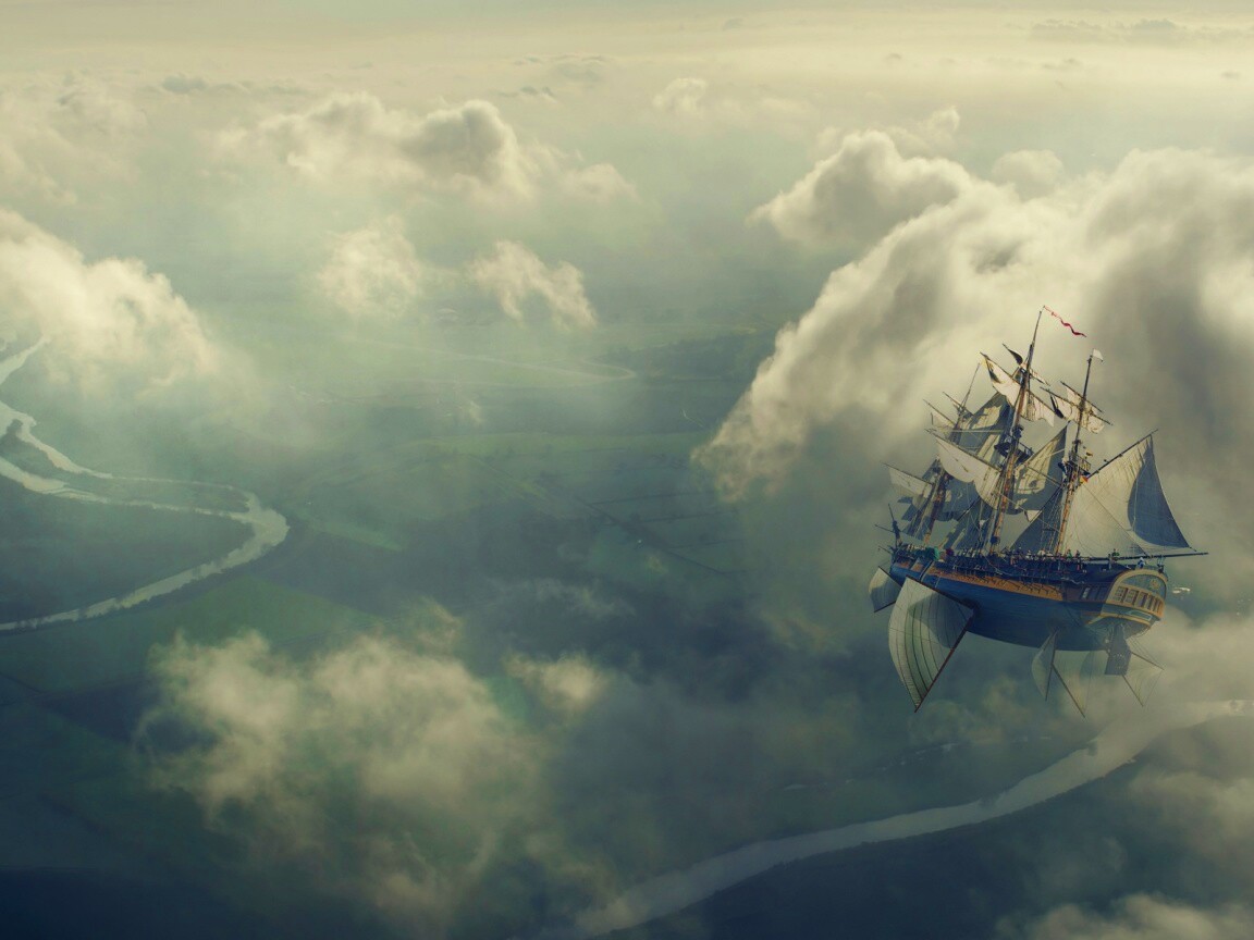 Летающий корабль обои