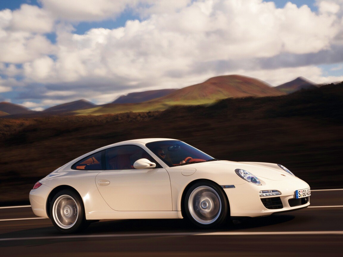 Белый порш обои