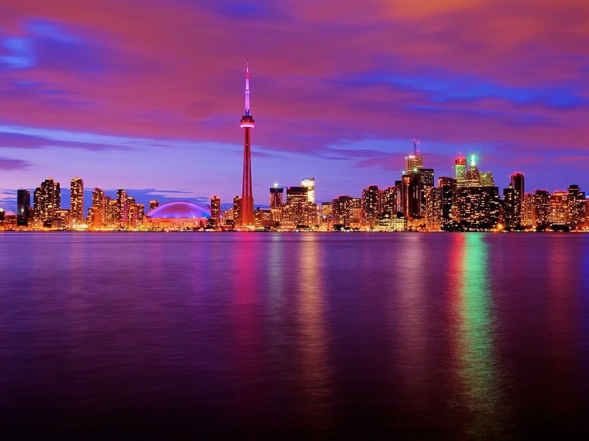 Ночной Торонто обои