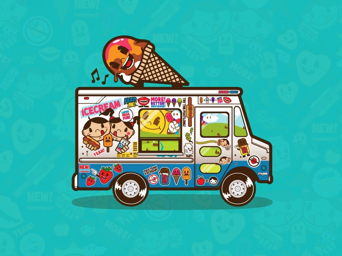 Фургончик мороженщика обои