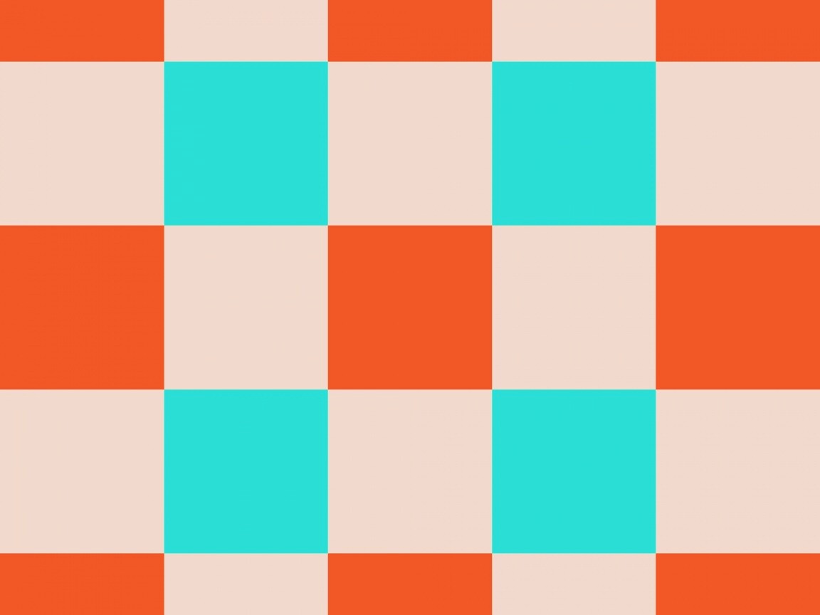 Оранжевые голубые и белые клетки обои