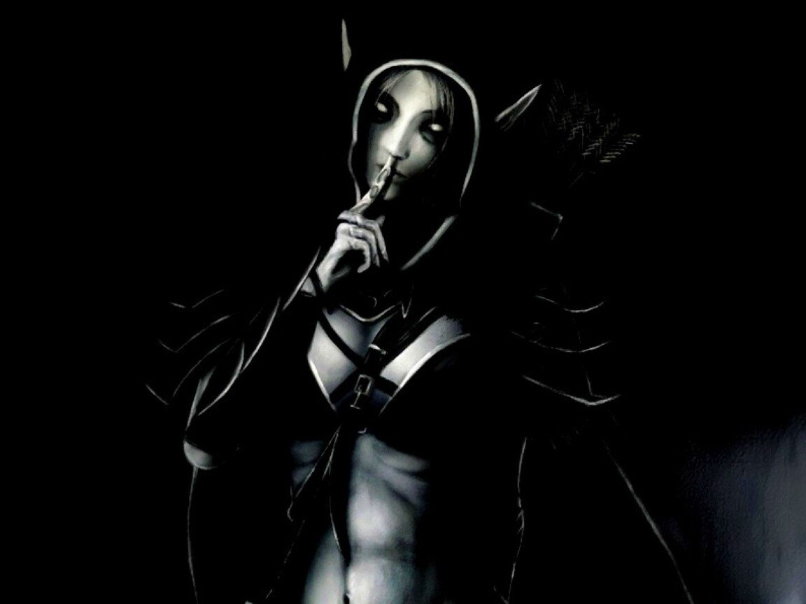 Ночная эльфийка призывает к тишине обои