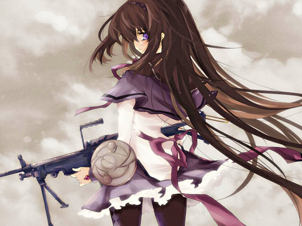 Девушка с автоматом обои