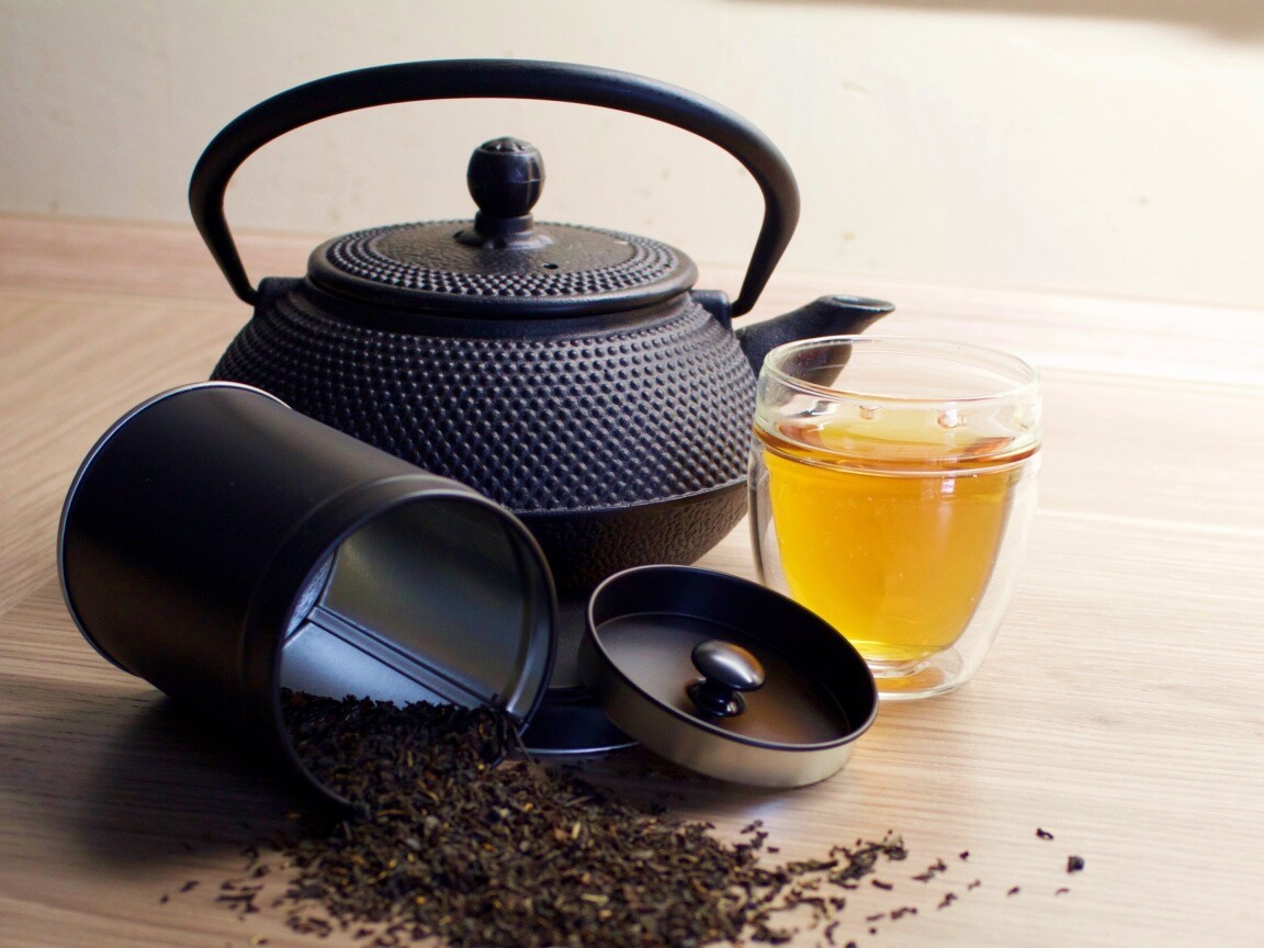 Черный чайный набор обои