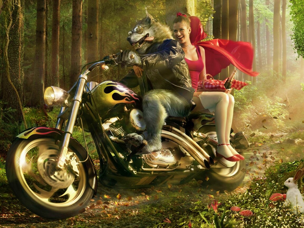 Красная шапочка по новому обои