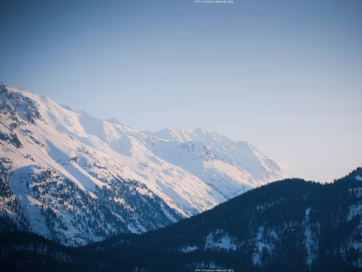 Горные вершины зимой обои