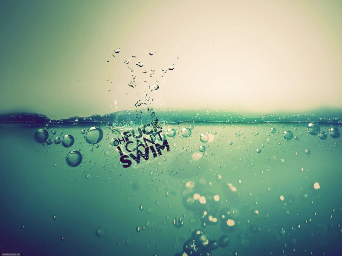 О чёрт, я не умею плавать! обои