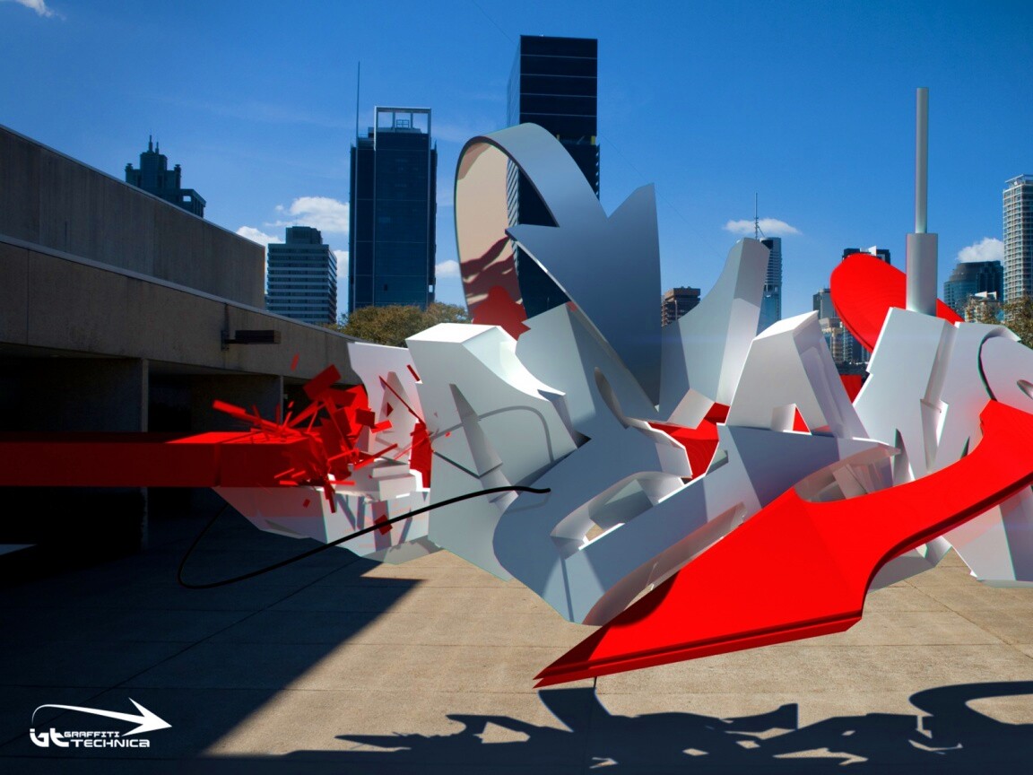 Трехмерное граффити обои