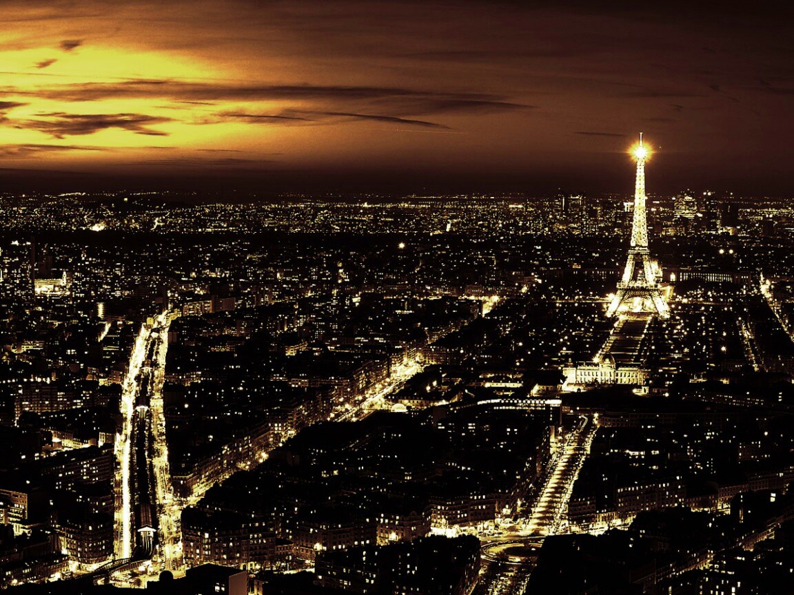 Ночной париж обои
