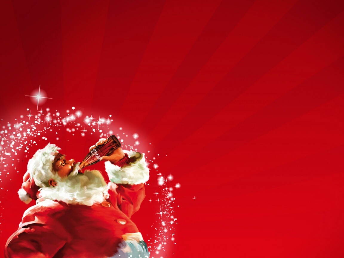 Санта Клаус с кока-колой обои