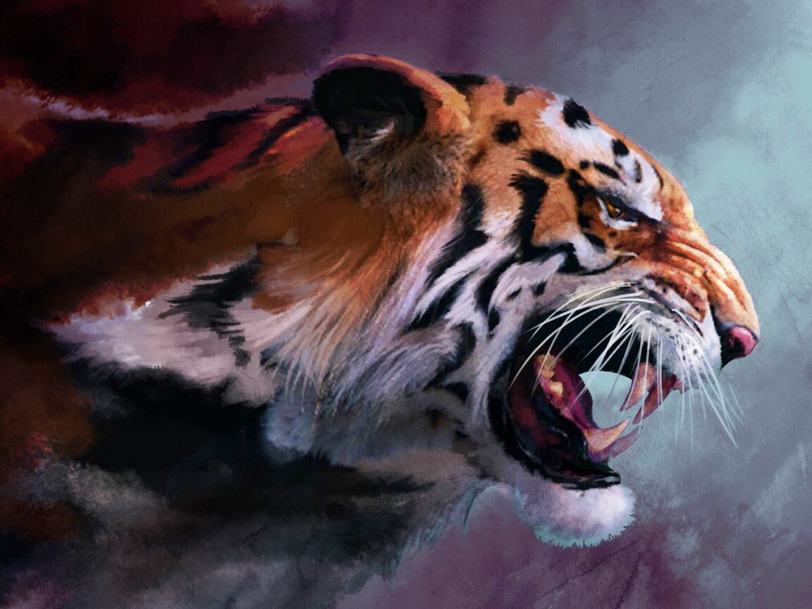 Картина с тигром обои