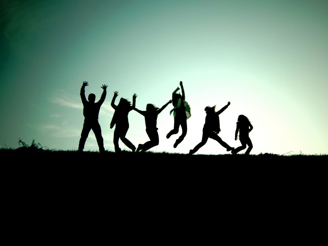 Силуэты людей обои