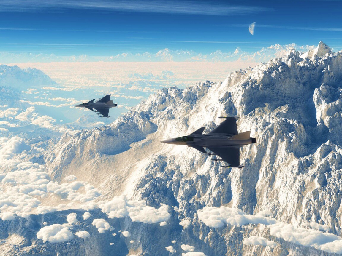 Самолёты в горах обои