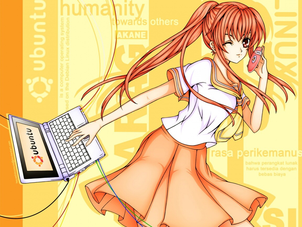 Ubuntu  в аниме обои