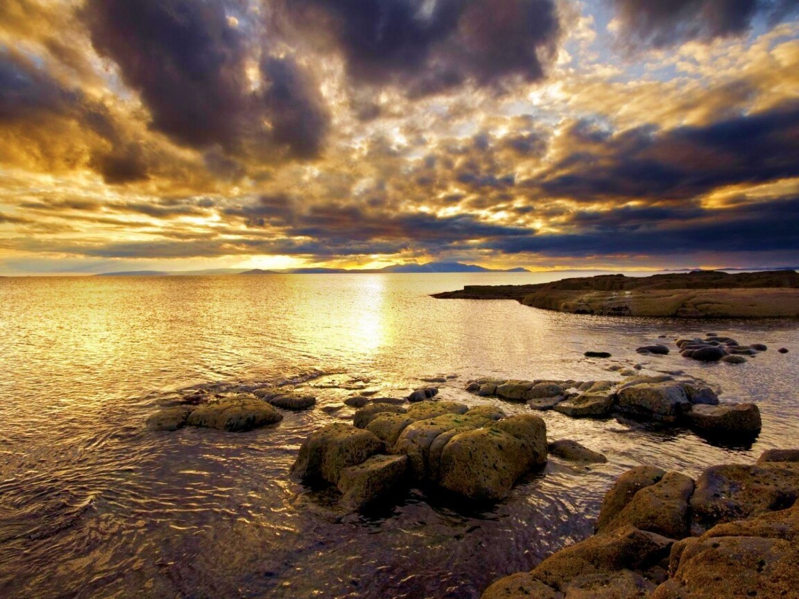 Красивый вид на вечернее море обои