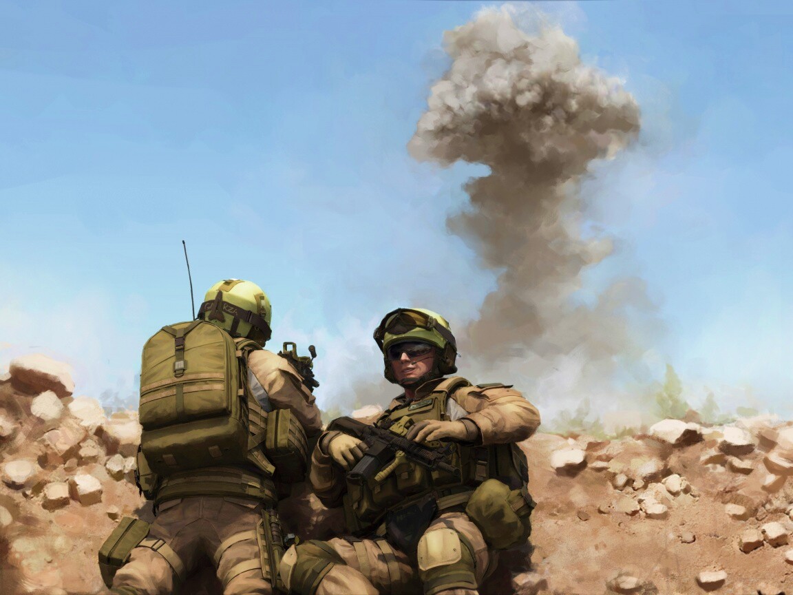 Солдаты в пустыне обои