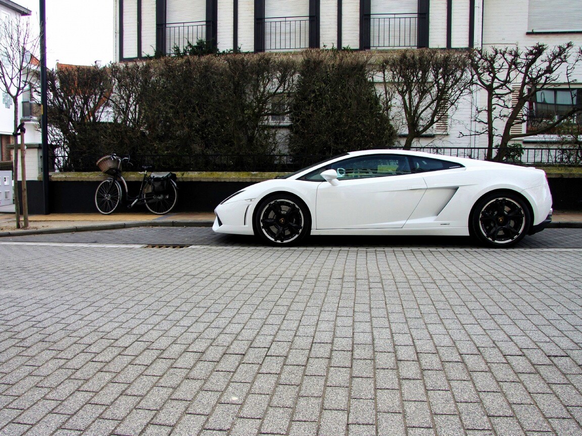 Белый Lamborghini обои