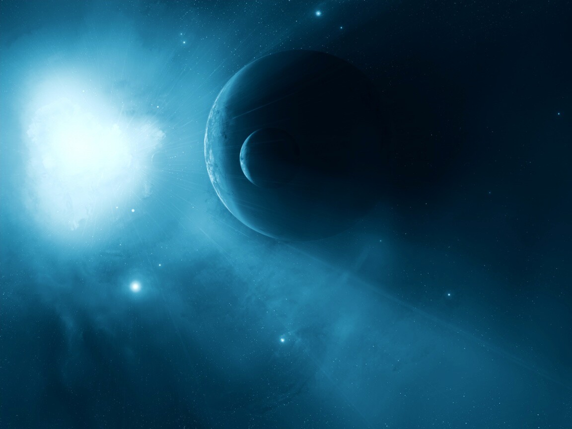 Перенасыщение голубым цветом обои