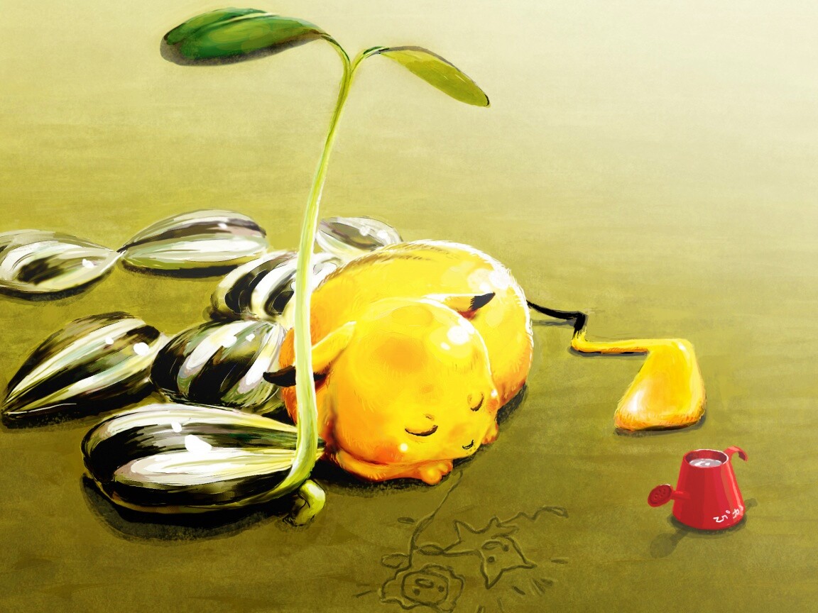 Пикачу отдыхает обои