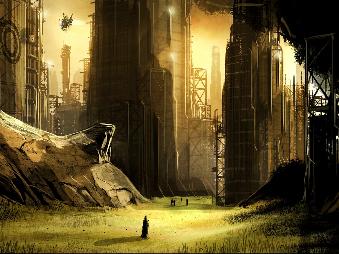 Технократический город обои