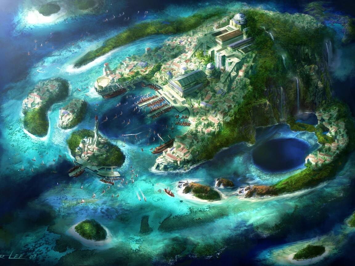 Город на острове обои