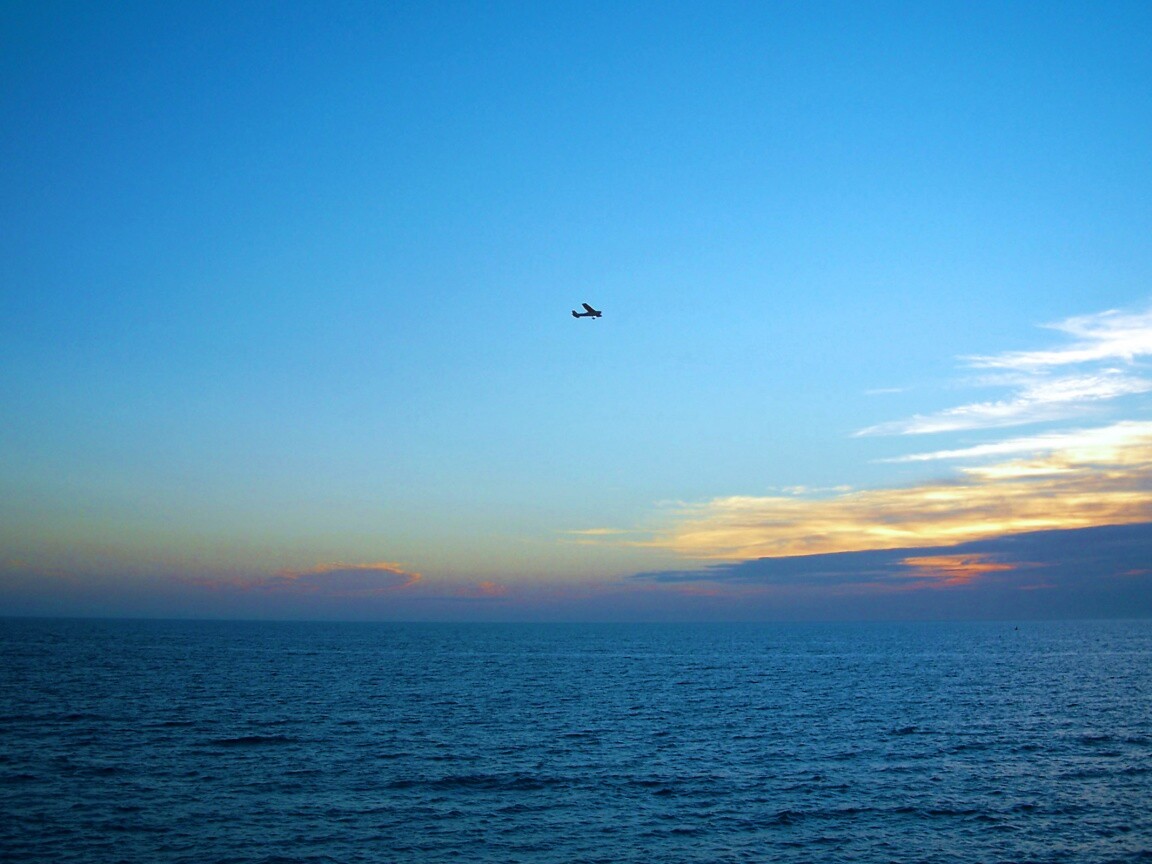 Паращий над морем обои