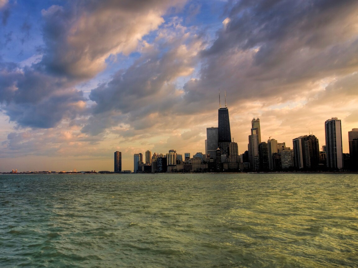 Вид на Чикаго обои