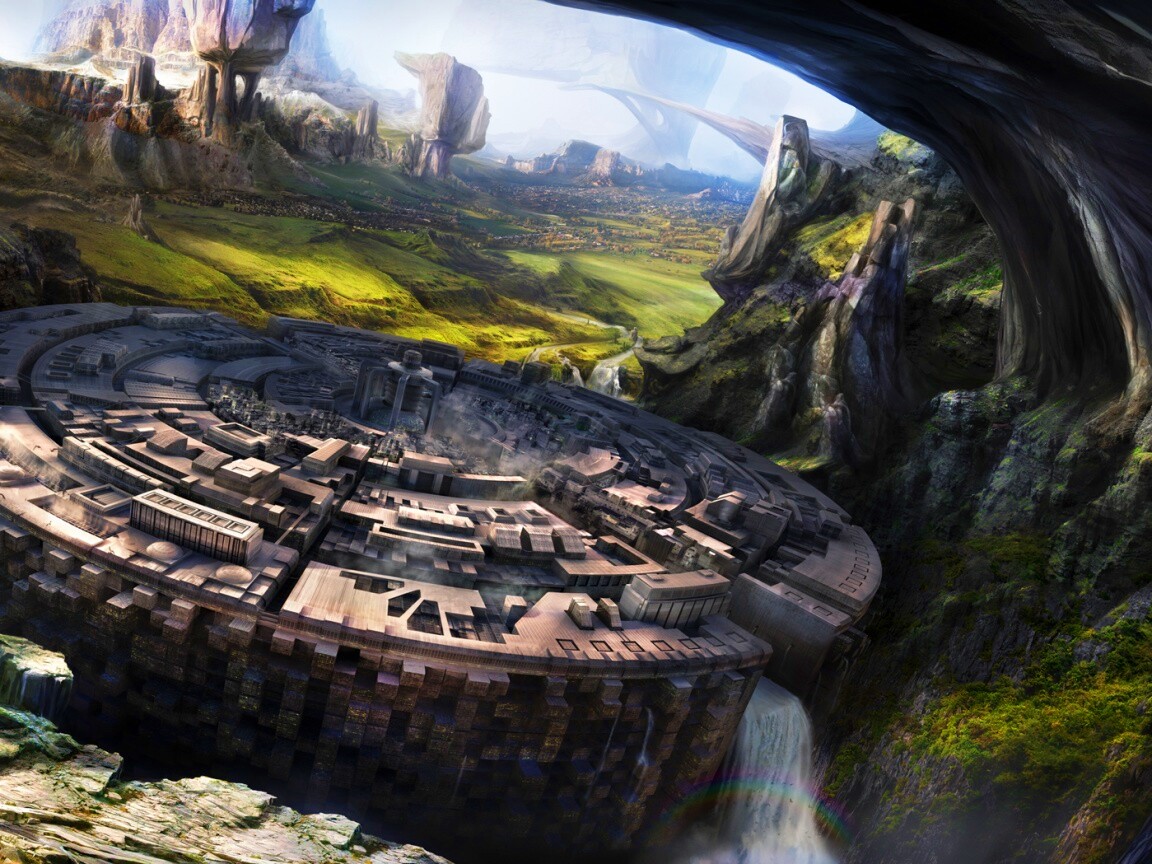 Город в скалах обои