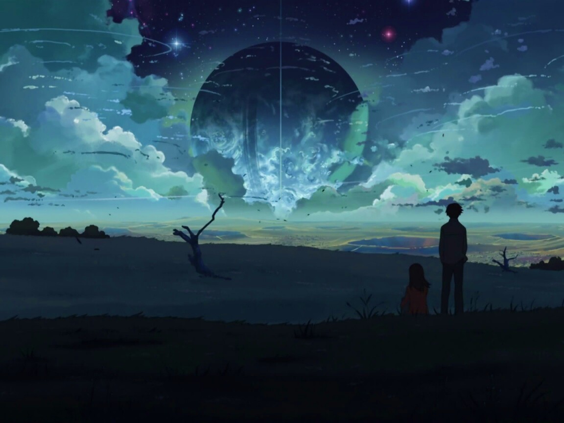 Кадр из творения Макото Синкая обои
