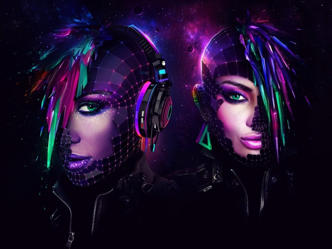 Кристаллические девушки из компьютерного мира обои