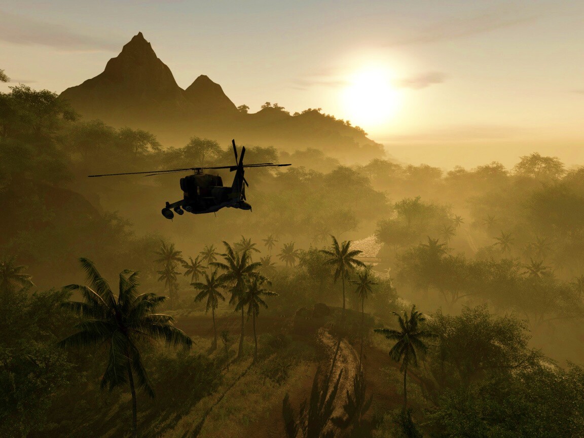 Вертолет над тропиками в crysis обои