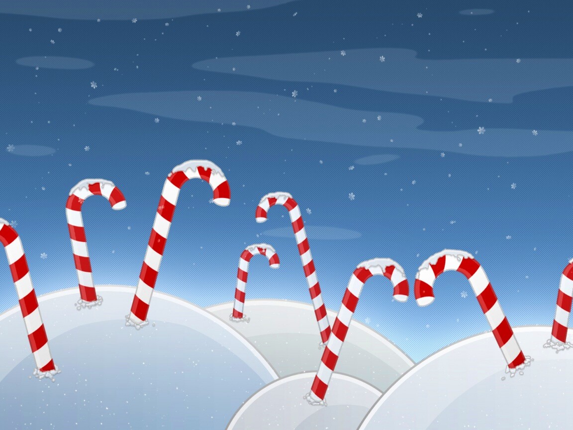 Леденцы в сугробах обои