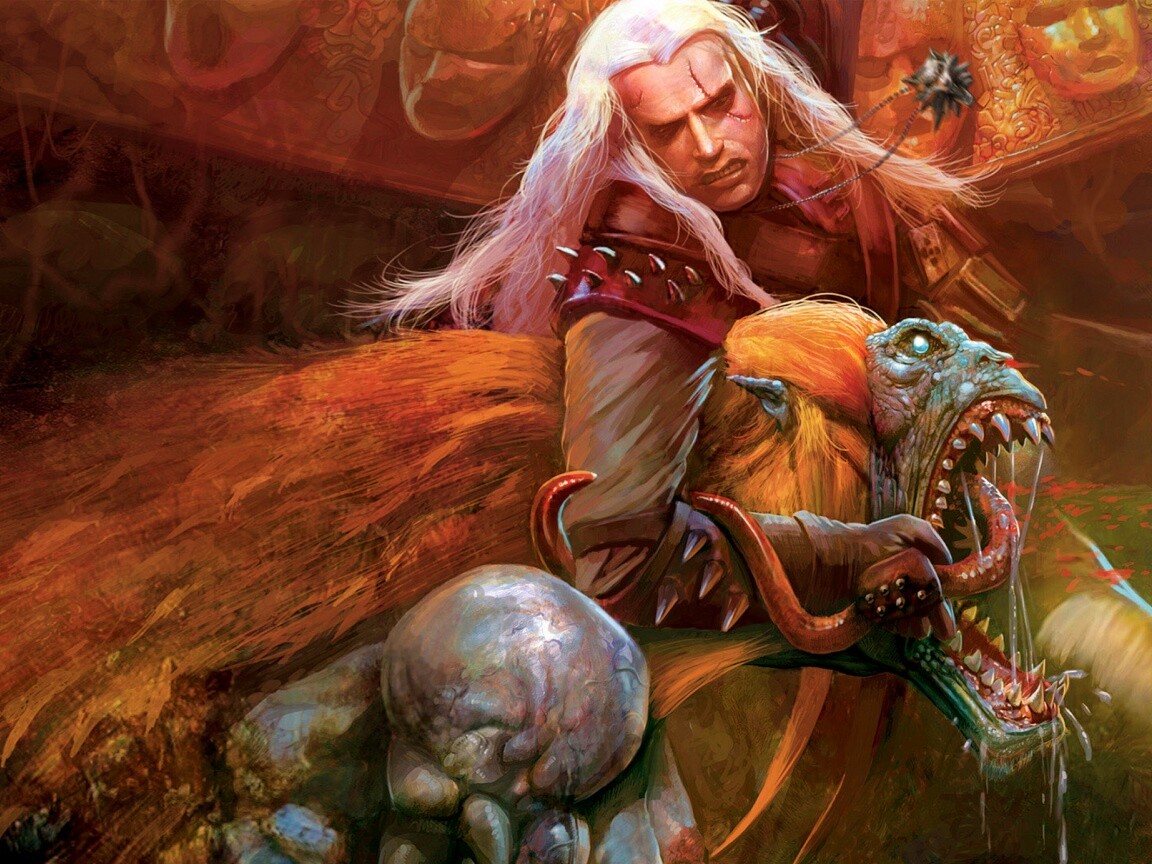 Ведьмак и монстр обои