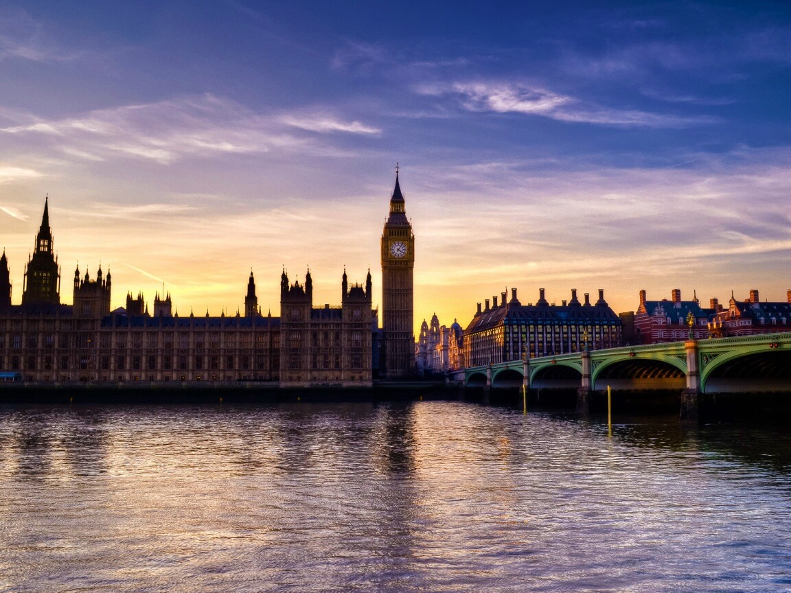 Биг-Бен на берегу Темзы обои
