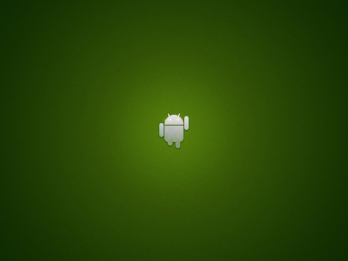Логотип Android на зеленом фоне обои