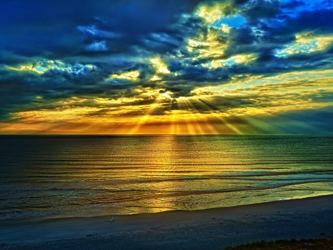 Красивый закатный берег обои