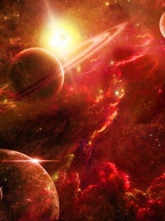 Красные оттенки космоса обои